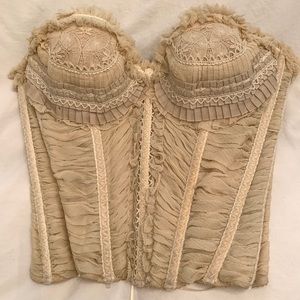 Elie Tahari Silk Corset Bustier Top